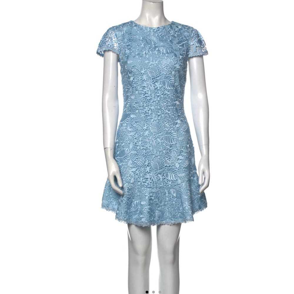 Alice + Olivia Baby Blue Lace Mini Dress